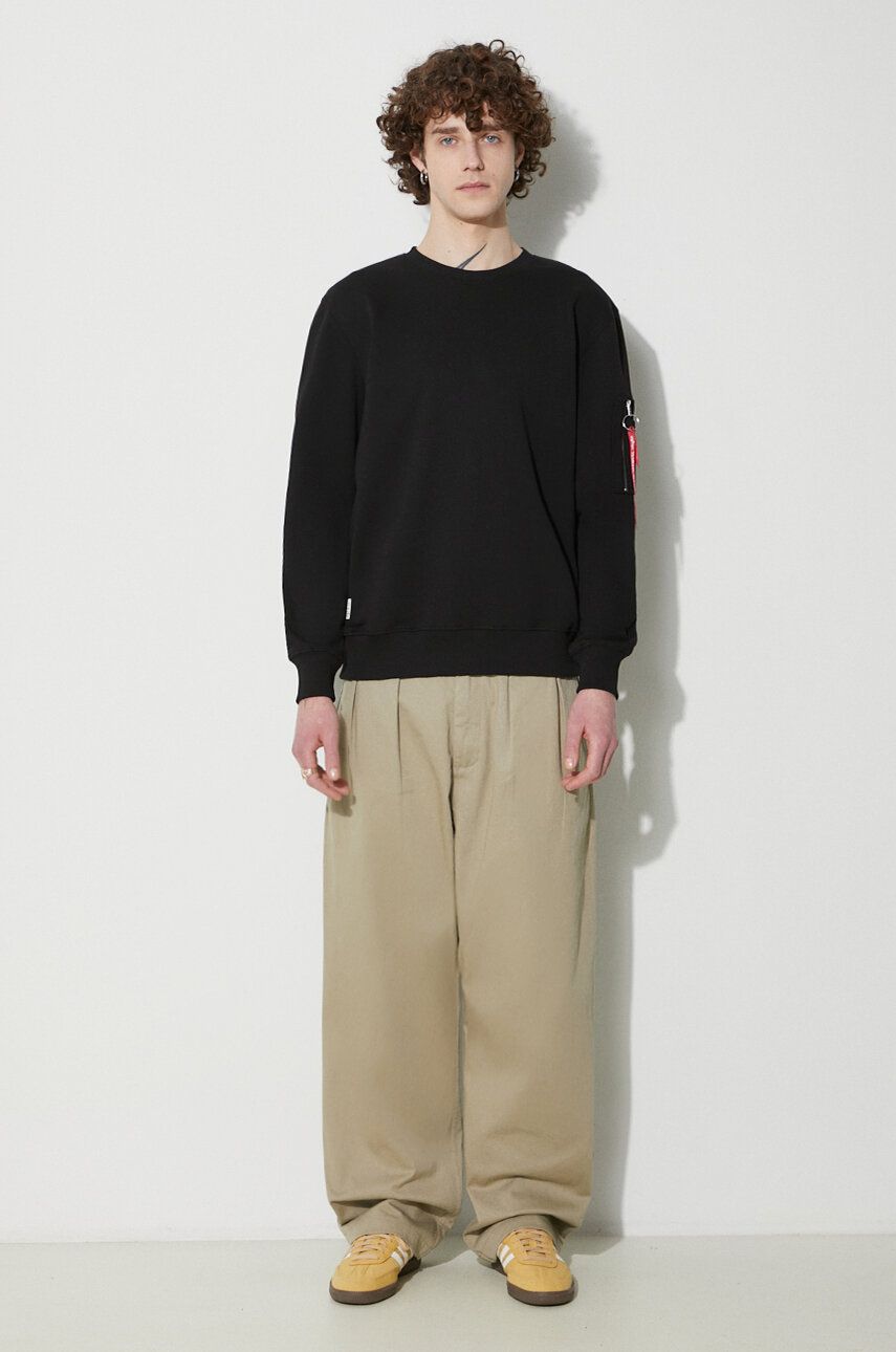 Pulover Alpha Industries Sweatshirt With Print Črna | 136300, 1