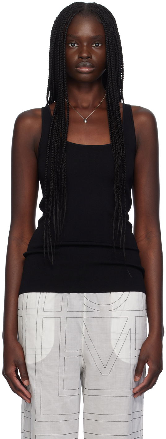 Majica brez rokavov TOTEME Scoop Neck Tank Top Črna | 243-WRT0349-YA0080