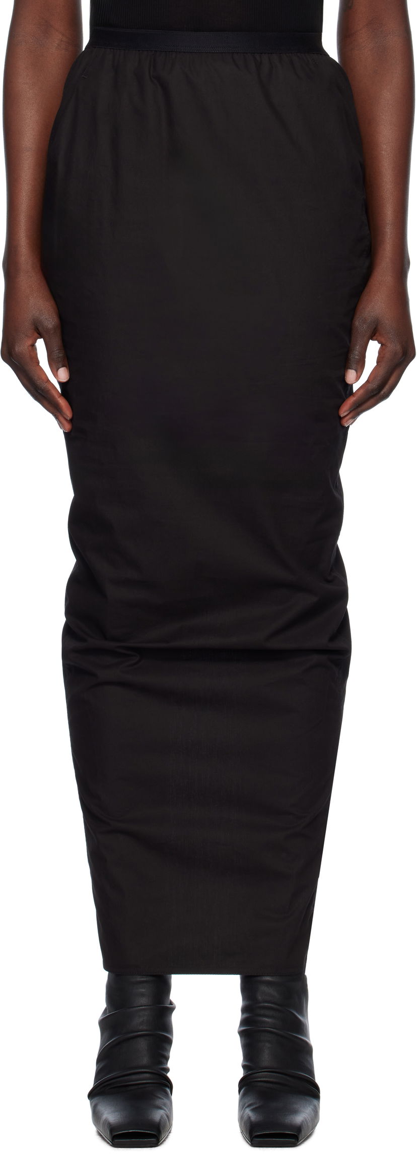 Krila Rick Owens Rick Owens Hollywood Soft Pillar Maxi Skirt Črna | RP01E7331 P