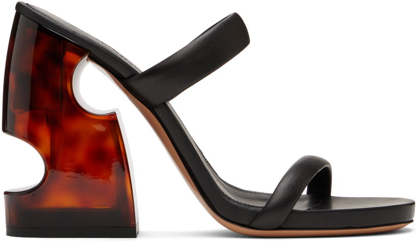 Nega čevljev Off-White Off-White Meteor Heeled Sandals Črna | OWIJ029F23LEA0021060