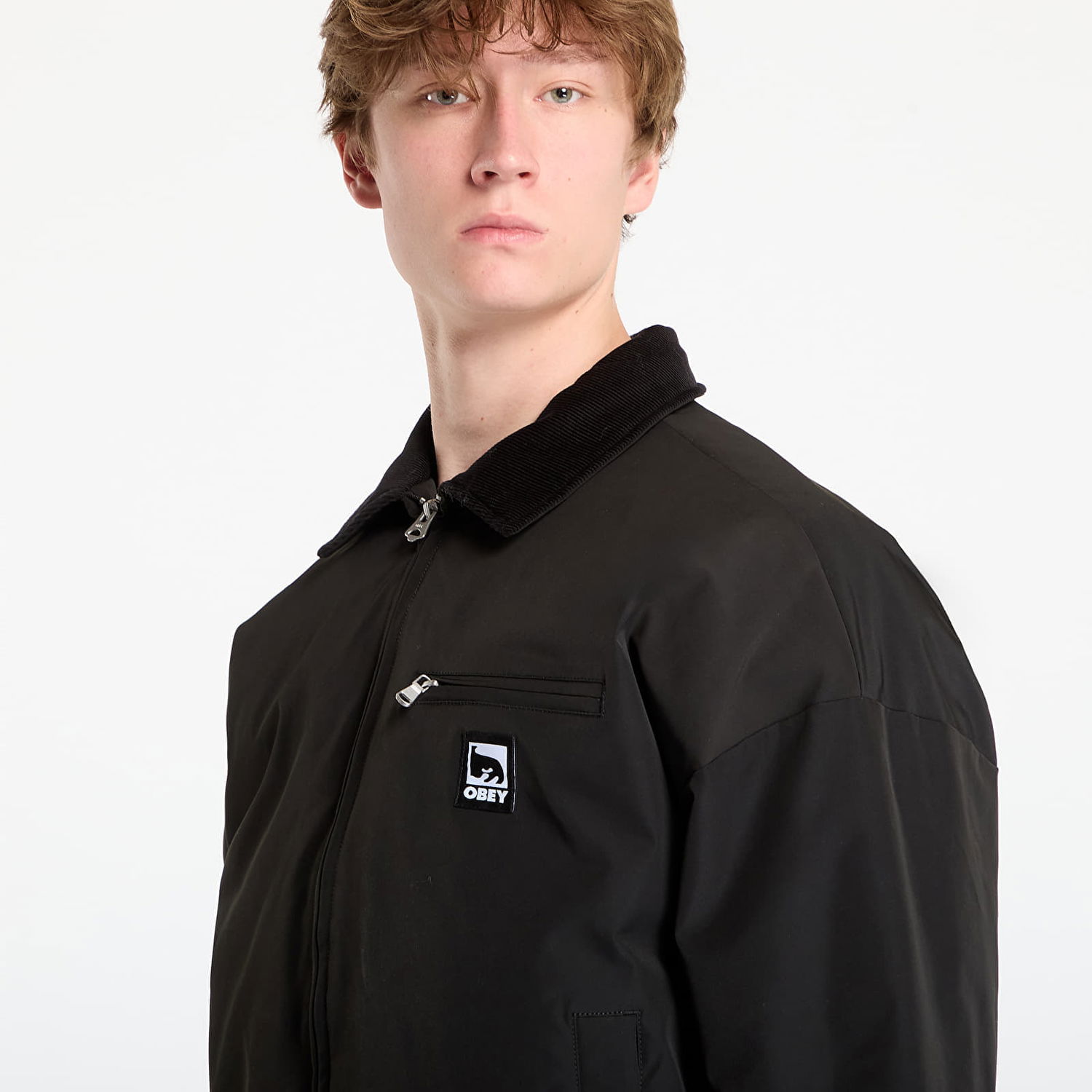Bomber jakna OBEY ELYSIAN Corduroy Collar Bomber Jacket Črna | 121800601-BLK, 1