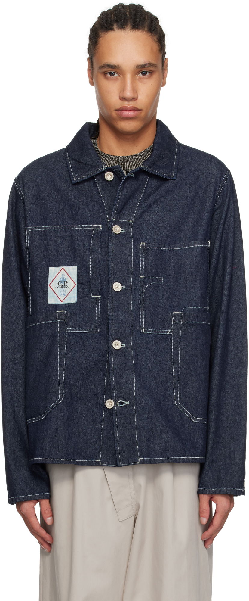 Jakna C.P. Company C.P. Company Denim Chore Jacket Modra | 18CMOW156A-110295W