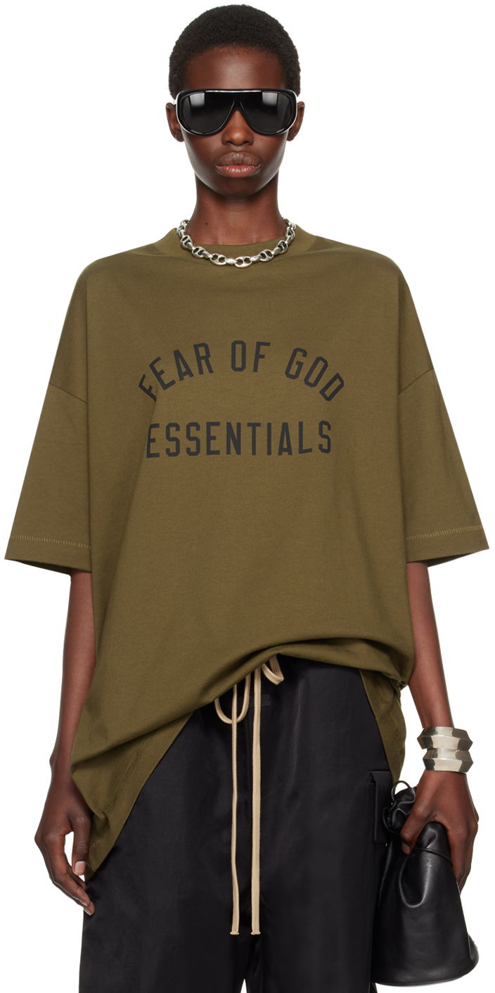 Majica Fear of God Fear of God Essentials Crewneck T-Shirt Zelena | 125BT244194F