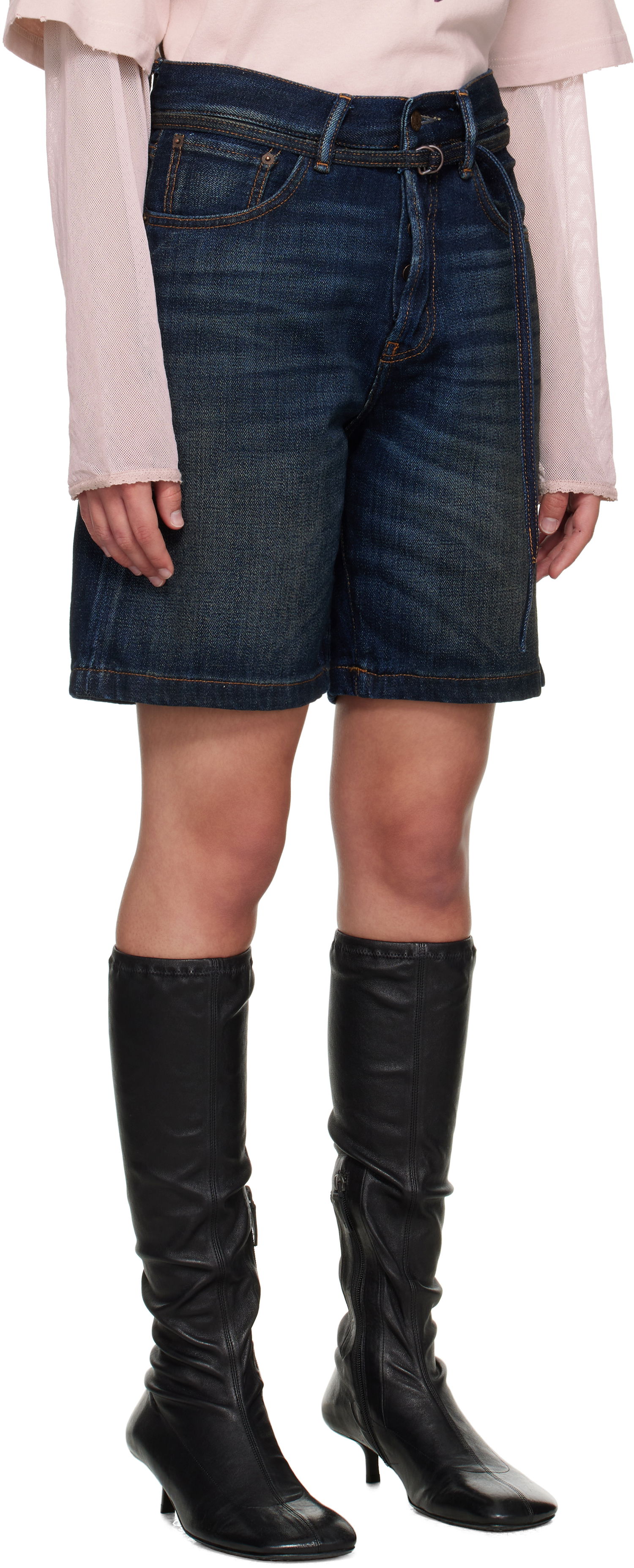 Kratke hlače Acne Studios Acne Studios Loose Fit Denim Shorts Modra | CE0067-, 1