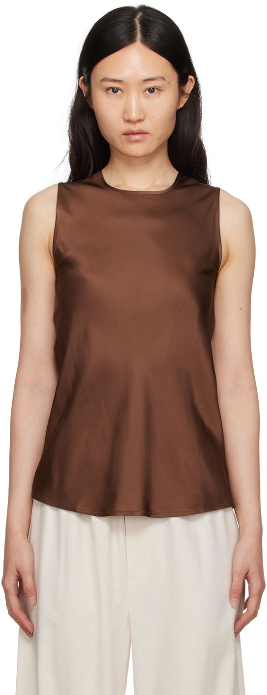 Majica brez rokavov Baserange Silk Tank Top Rjava | TODYT-VI-SP24