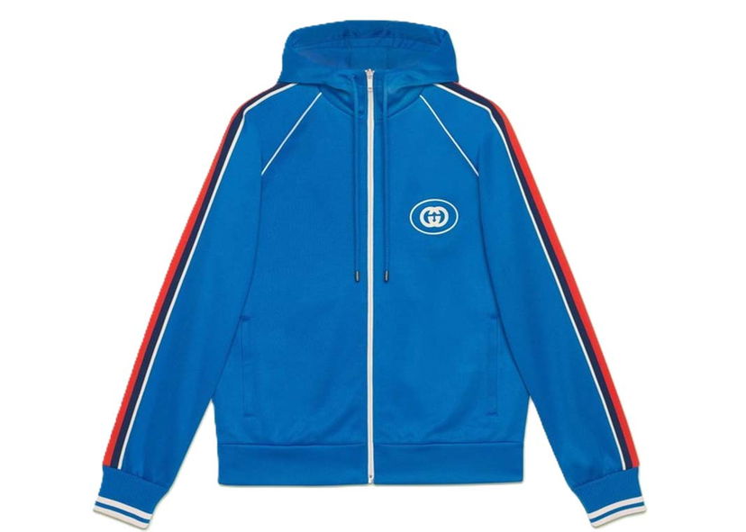 Jakna Gucci Logo Jacket Blue Modra | 703604 XJEES 4658