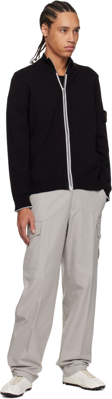 Pleteni pulover Stone Island Stone Island Organic Cotton Zip Cardigan Črna | K1S15 5100018 S00B1, 4