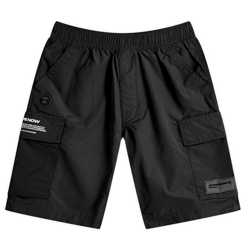 Kratke hlače AAPE by A Bathing Ape AAPE Woven Cargo Shorts, Size Large Črna | AAPSPMA667XXMBKX
