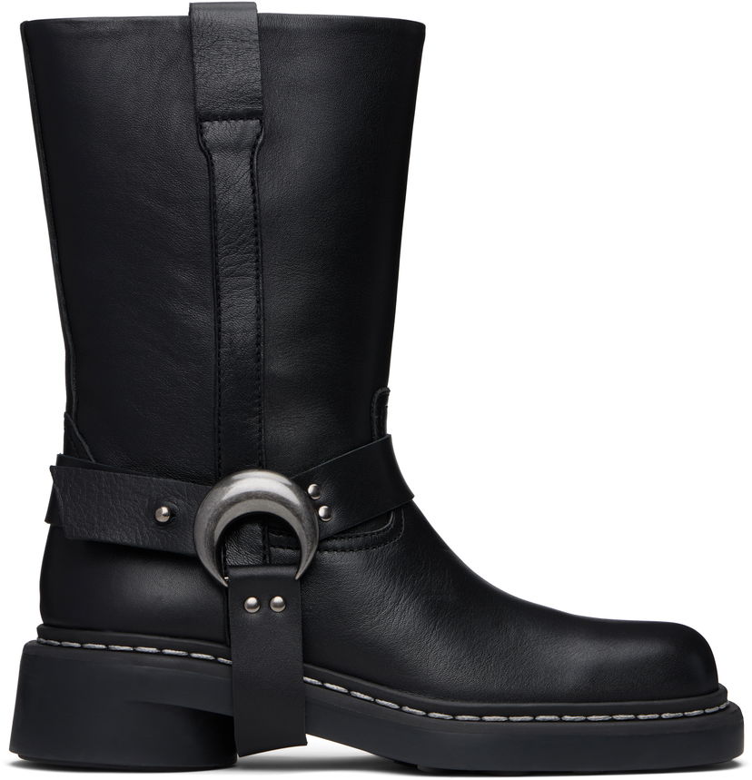 Oblačila Marine Serre Marine Serre MS Moto Leather Boots Črna | WFW045A RLEA0017