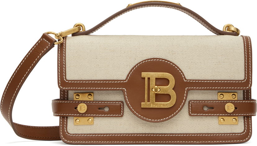 Torbica Balmain Balmain B-Buzz 24 Canvas and Leather Bag Bež | DN1DA829TCFE