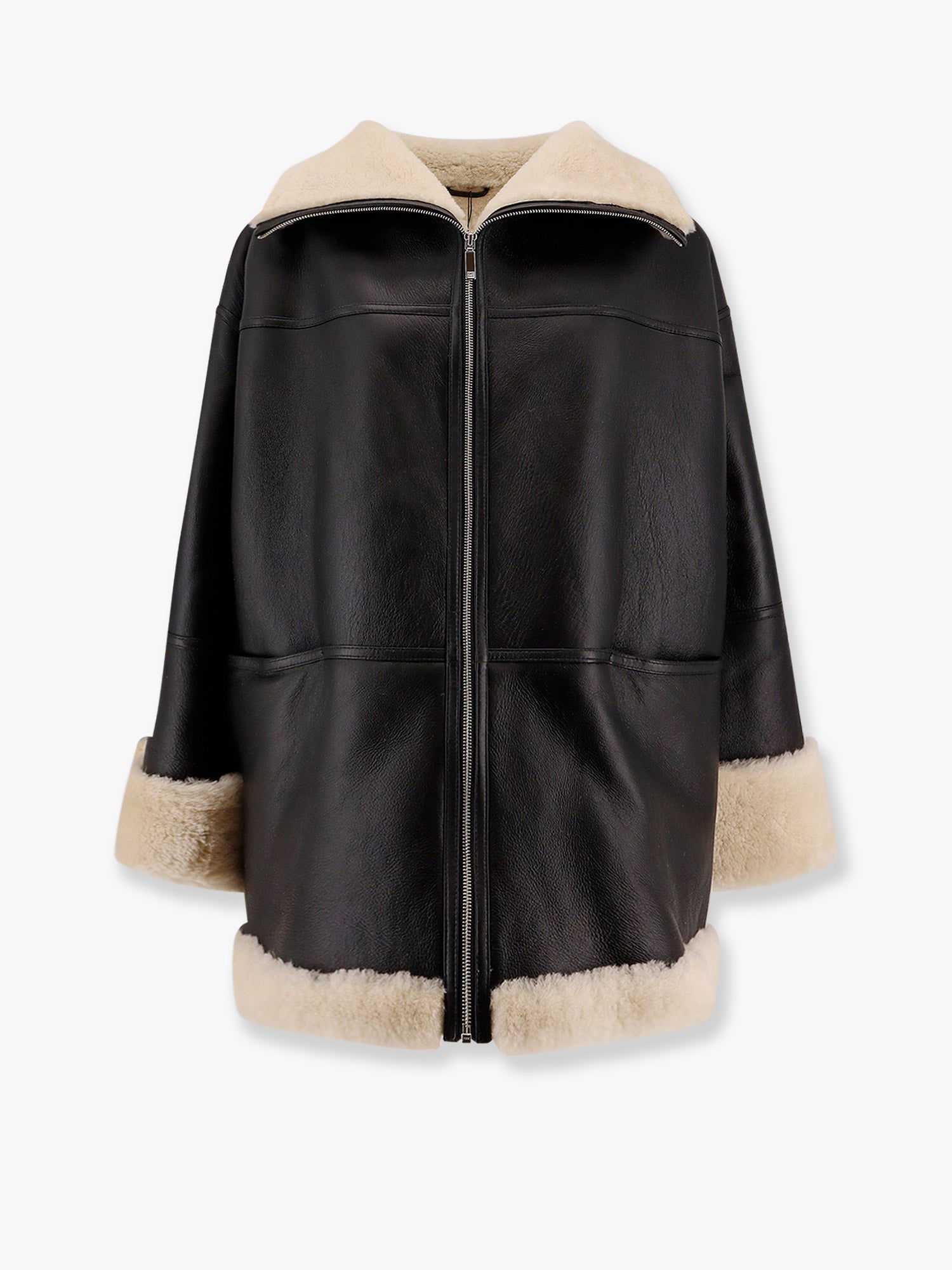 Bomber jakna TOTEME Suede and Shearling Jacket by Toteme Črna | 214122606913, 0