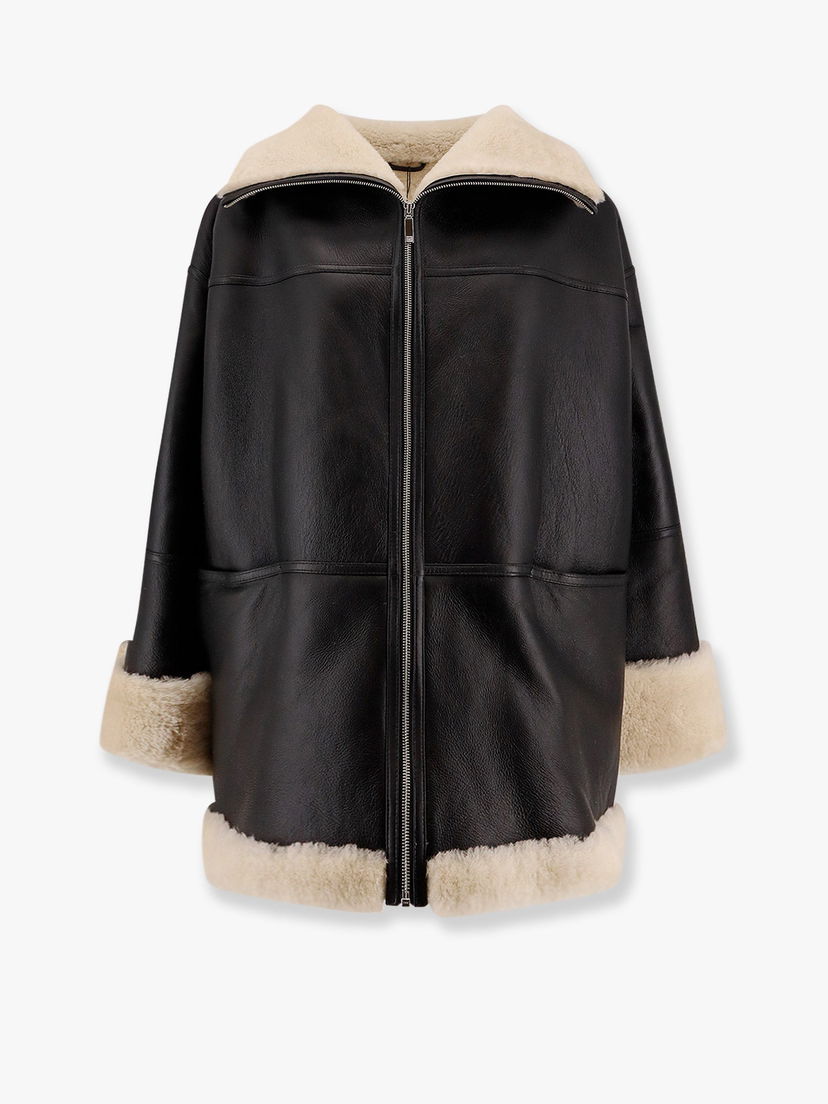 Bomber jakna TOTEME Suede and Shearling Jacket by Toteme Črna | 214122606913