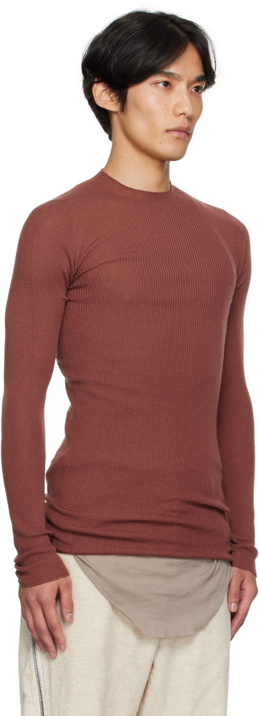 Pleteni pulover Rick Owens Rick Owens Concordians Ribbed Sweater Rjava | RU02E1637 RIBM, 4