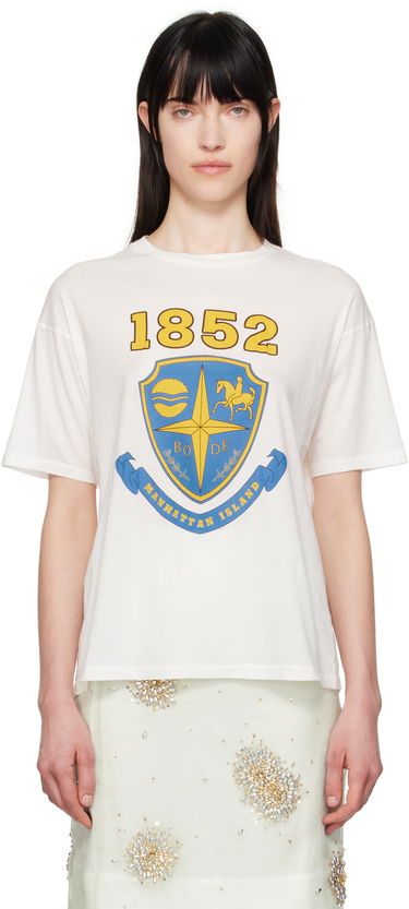 Majica Bode Bode Crest Boxy T-Shirt Bela | MRS25CS008, 0