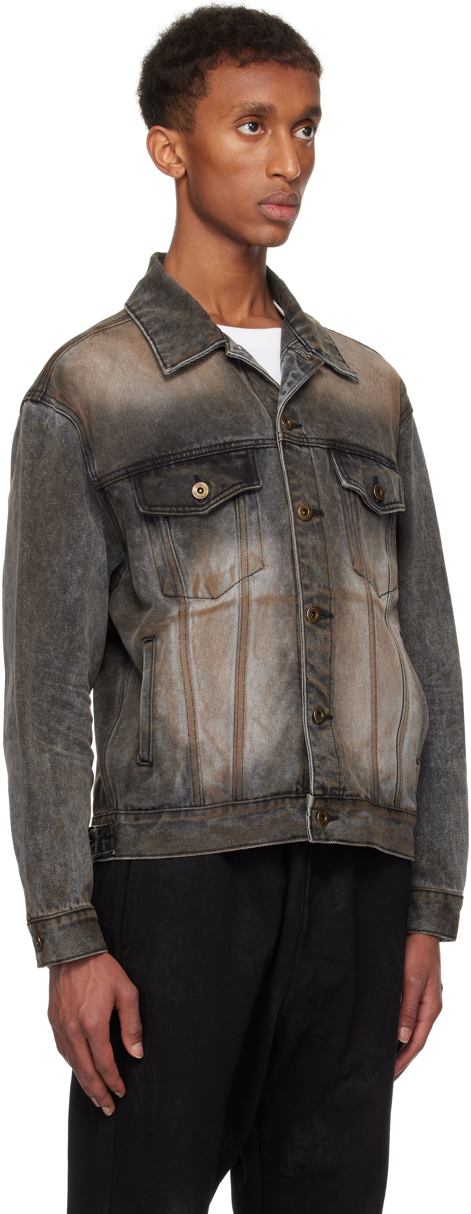 Jakna We11done We11done Washed Denim Jacket Siva | WD-DJ3-24-315-U-BK, 1