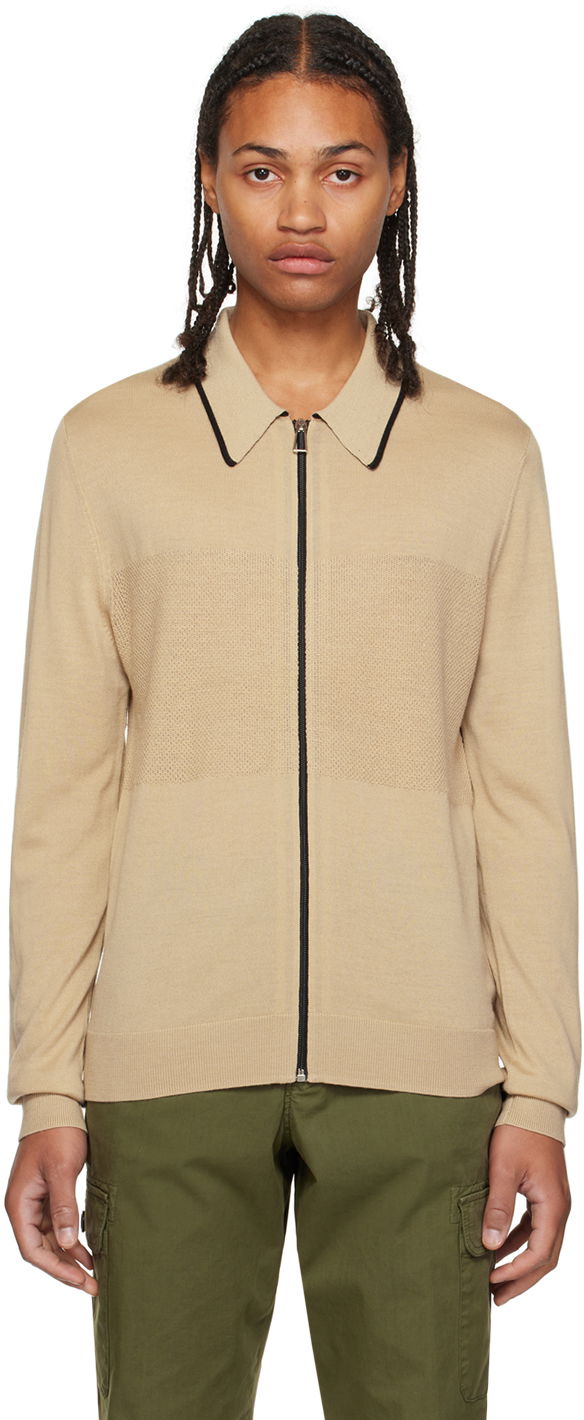 Pleteni pulover Paul Smith PS Paul Smith Zip Knit Sweater Bež | M2R-219Y-L21862-61