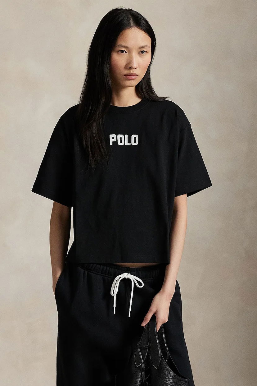 Majica Polo by Ralph Lauren Polo Ralph Lauren Cropped T-Shirt Črna | 211965119