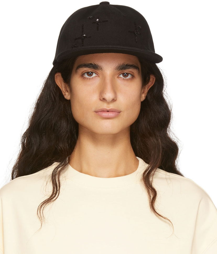 Kapa We11done Sequin Baseball Cap Črna | WD-AH1-22-404-U-BK
