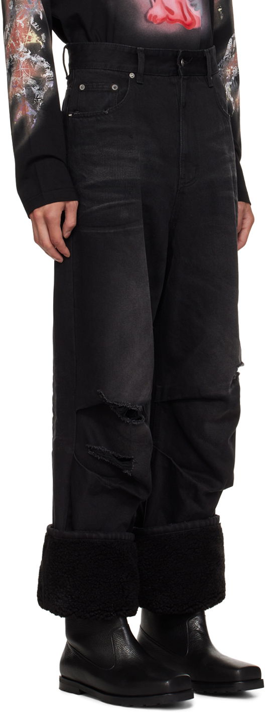 Kavbojke We11done We11done Faded Shearling Cuff Jeans Črna | WD-DP3-23-315-M-BK, 1
