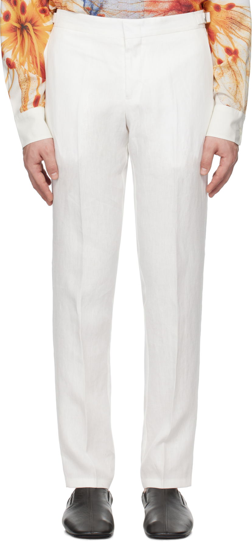 Hlače Orlebar Brown Orlebar Brown Griffon Linen Trousers Bela | 280107