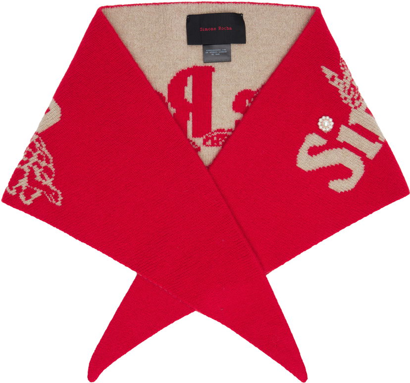 Šala Simone Rocha Simone Rocha Graphic Logo Knit Neckerchief Scarf Večbarvna | KIMK3WDB 0669