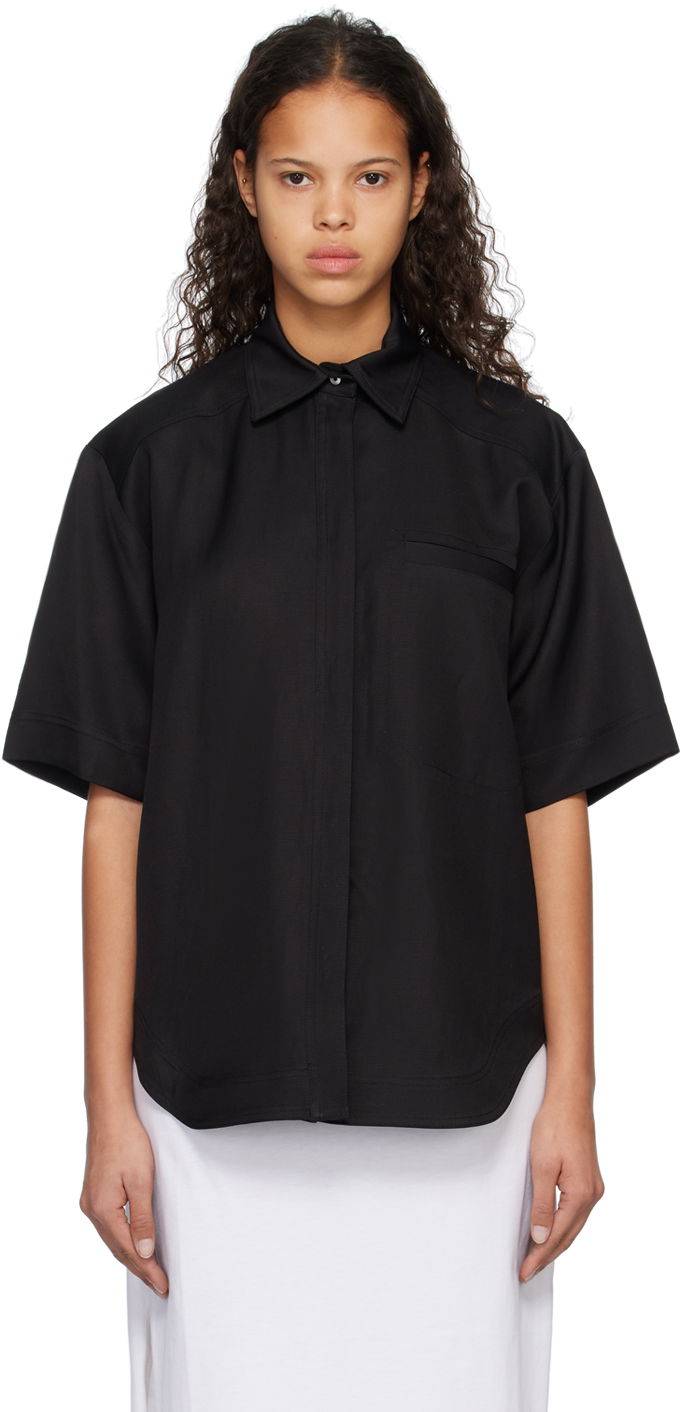 Srajce Loulou de Saison Loulou de Saison Moheli Short Sleeve Shirt Črna | MOHELI
