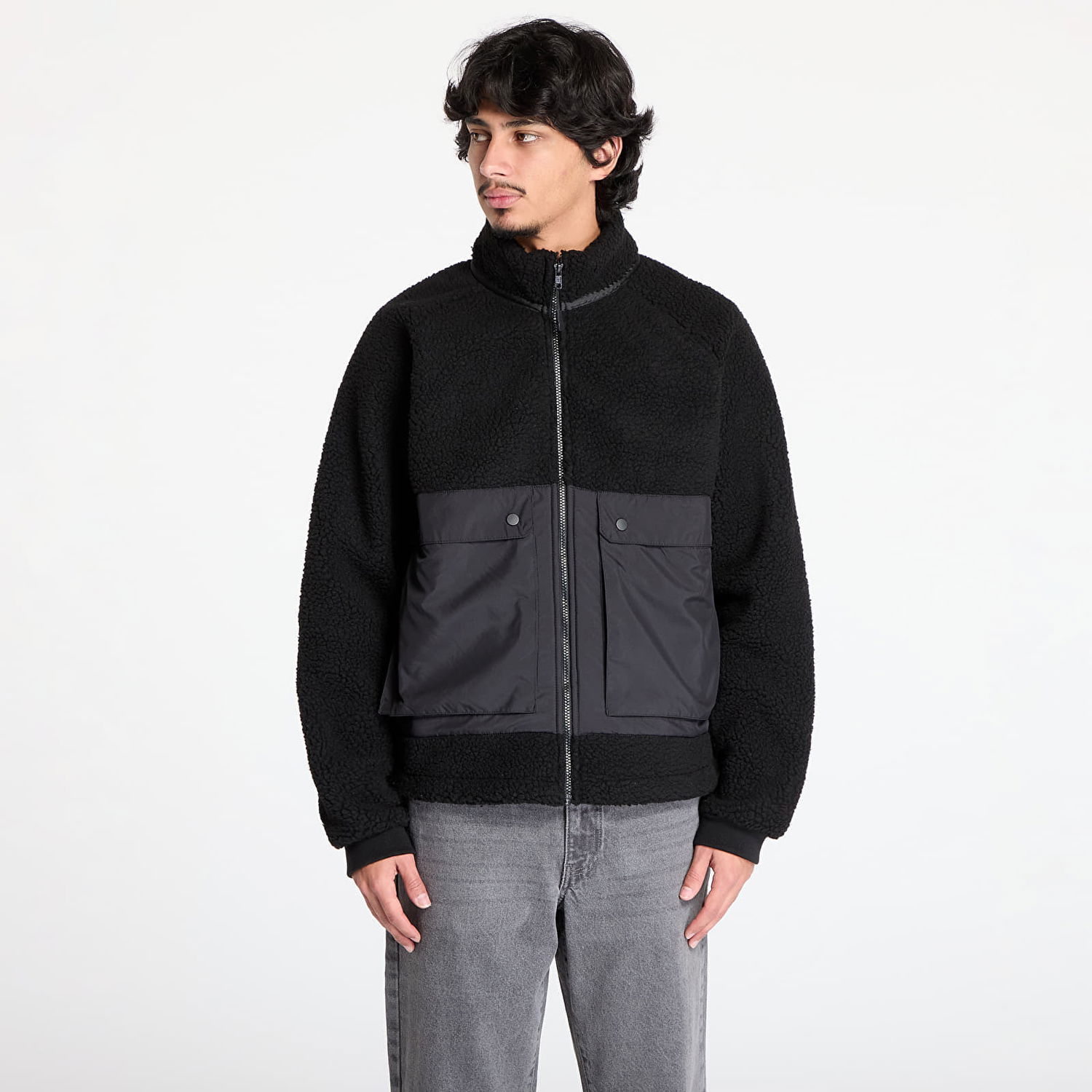 Parka Urban Classics Short Raglan Sherpa Jacket Črna | TB6329-00825, 0