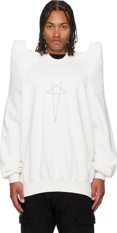 Pulover Rick Owens Concordians Tecsweat Padded Shoulder Sweatshirt Bela | DU02E7272 FEP3, 0