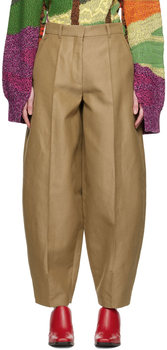 Hlače Stella McCartney Stella McCartney Tapered Trousers Rjava | 6401023BU562