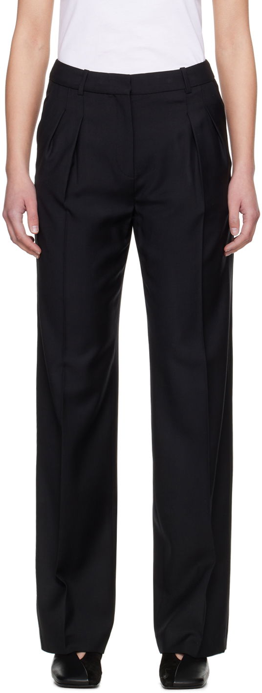 Hlače Loulou de Saison Loulou de Saison Sbiru Pleated Trousers Črna | SBIRU