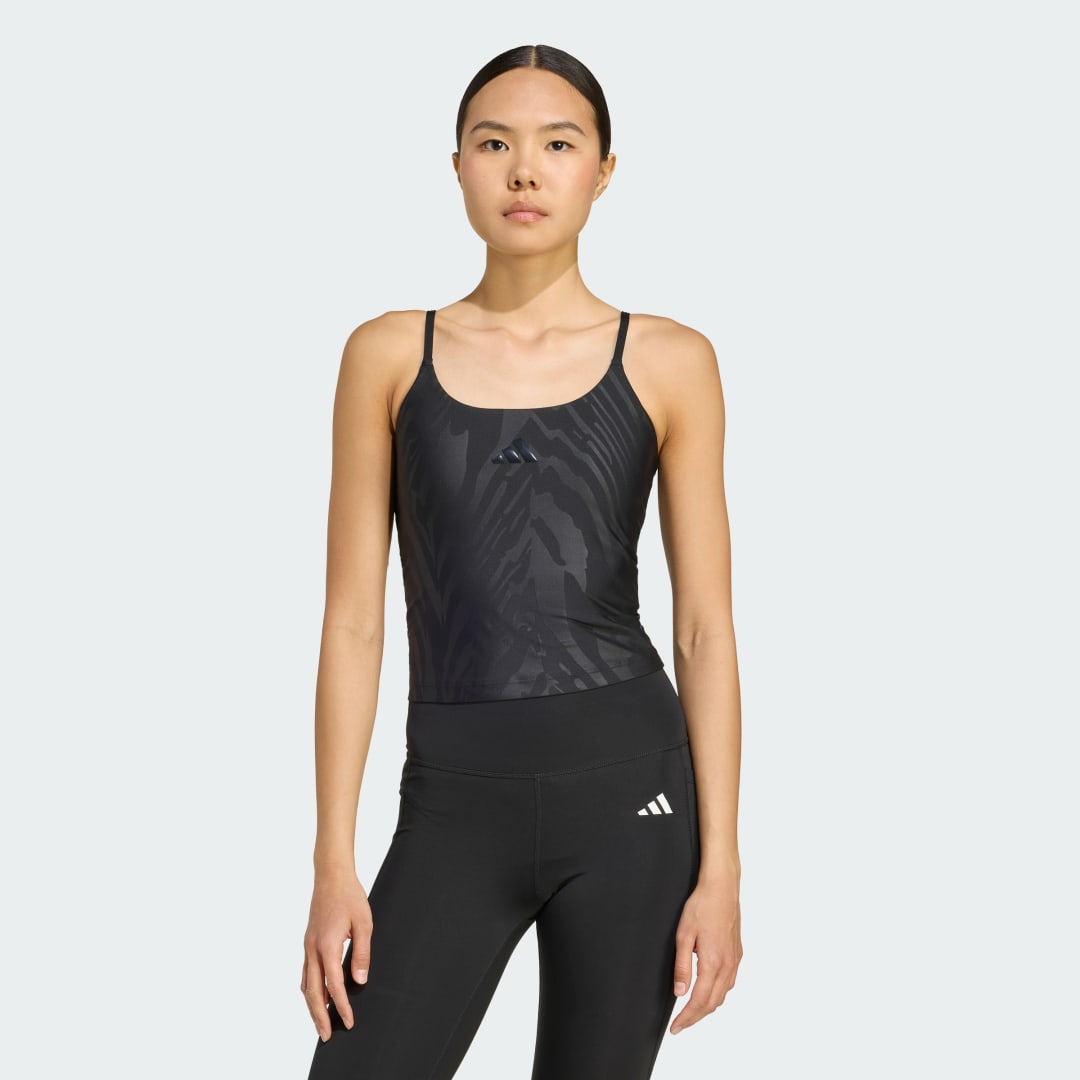 Majica brez rokavov adidas Performance Optime Allover Print Training Tank Top Črna | JV6961, 0