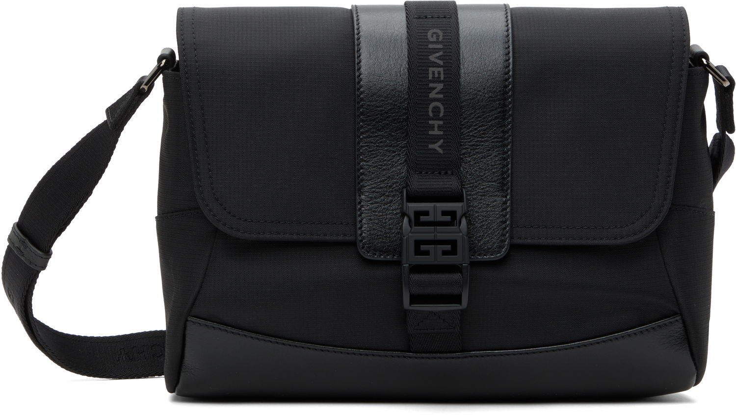 Torba za čez ramo Givenchy Technical Canvas and Leather Small G-Trail Messenger Bag Črna | BKU052K1X0001, 0