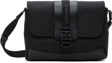 Torba za čez ramo Givenchy Technical Canvas and Leather Small G-Trail Messenger Bag Črna | BKU052K1X0001, 0
