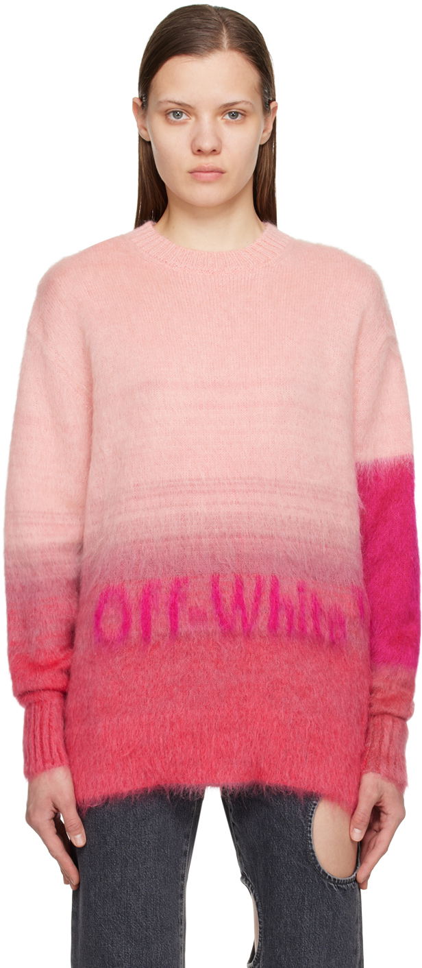 Pleteni pulover Off-White Off-White Gradient Sweater Roza | OWHE084S23KNI0012632