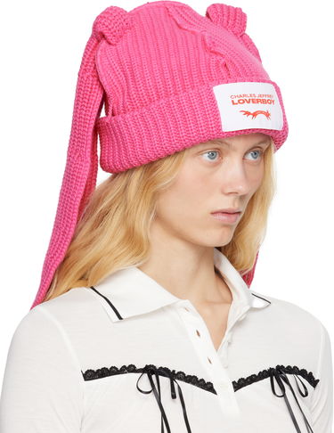 Beanie Charles Jeffrey Loverboy Charles Jeffrey LOVERBOY Chunky Knit Rabbit Beanie Roza | 54130404, 1