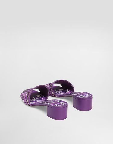 Modni dodatki Dolce & Gabbana Dolce & Gabbana Embroidered Slides Lila | CR1748AV804I03TN, 2
