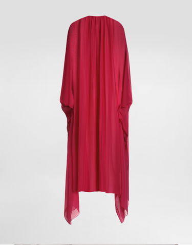 Obleke Dolce & Gabbana Dolce & Gabbana Silk Chiffon Caftan with Drawstring Rdeča | F6JFUTFU1ATF4079, 0