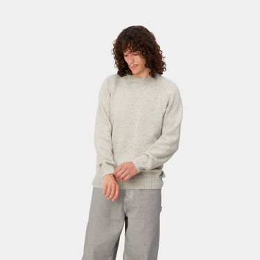 Pulover Carhartt WIP Anglistic Sweater "Speckled Salt" Siva | I010977_1T7_XX, 1