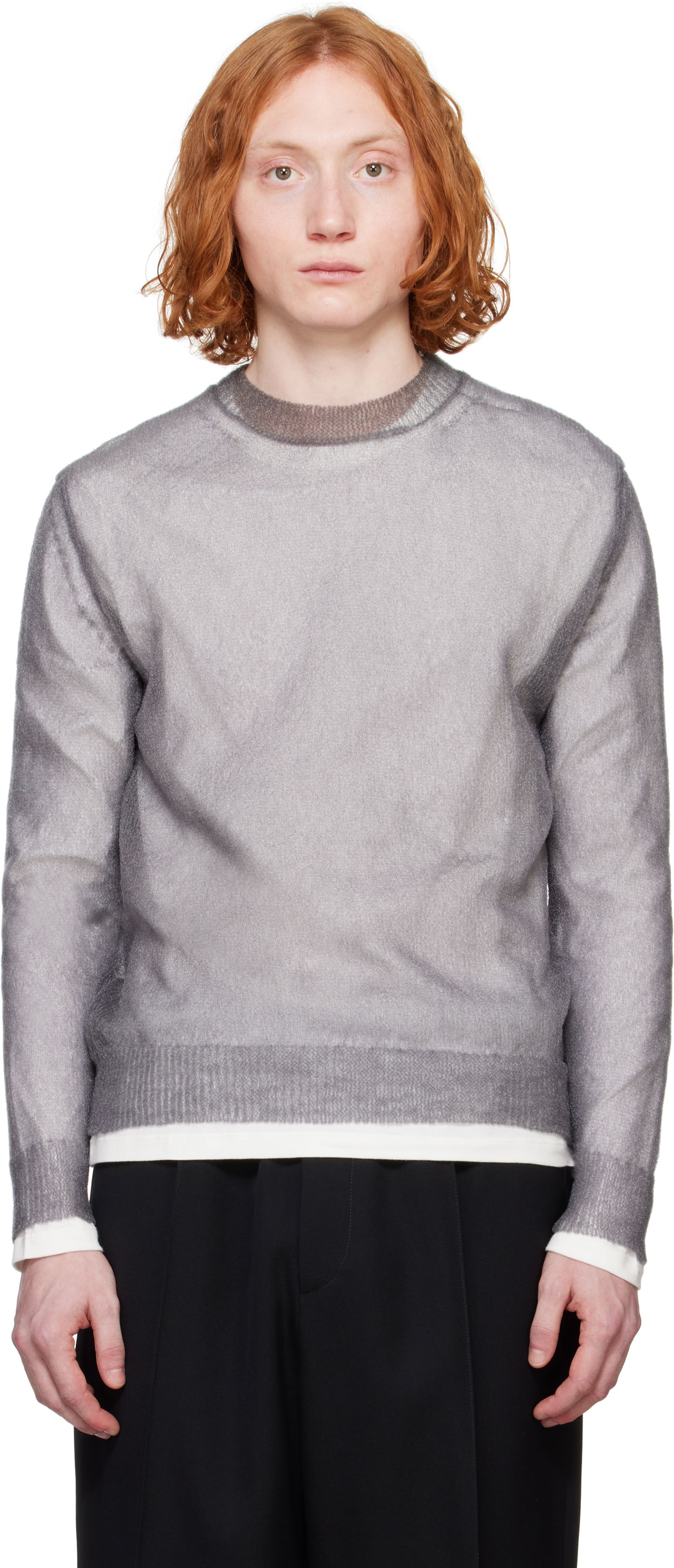 Pleteni pulover Jil Sander Jil Sander Layered Sweater Siva | J22FV0112_JTN376, 0