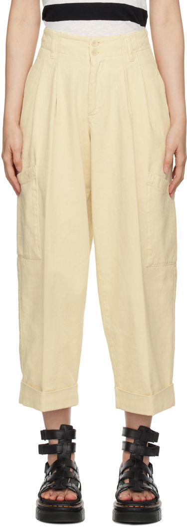 Hlače YMC YMC Grease Pleated Trousers Rumena | Q4WAE, 0