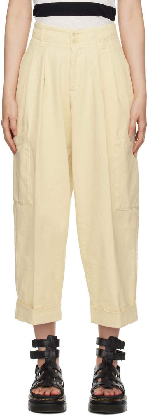 Hlače YMC YMC Grease Pleated Trousers Rumena | Q4WAE