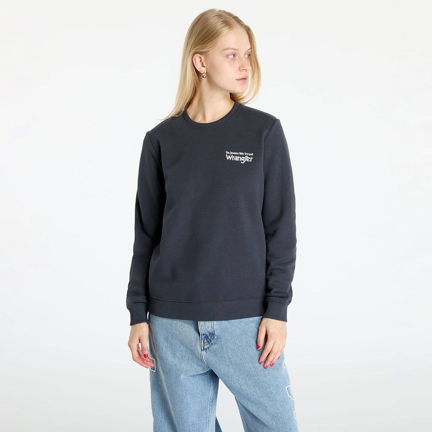 Pulover Wrangler Regular Sweat Faded Black Črna | 112356510, 0