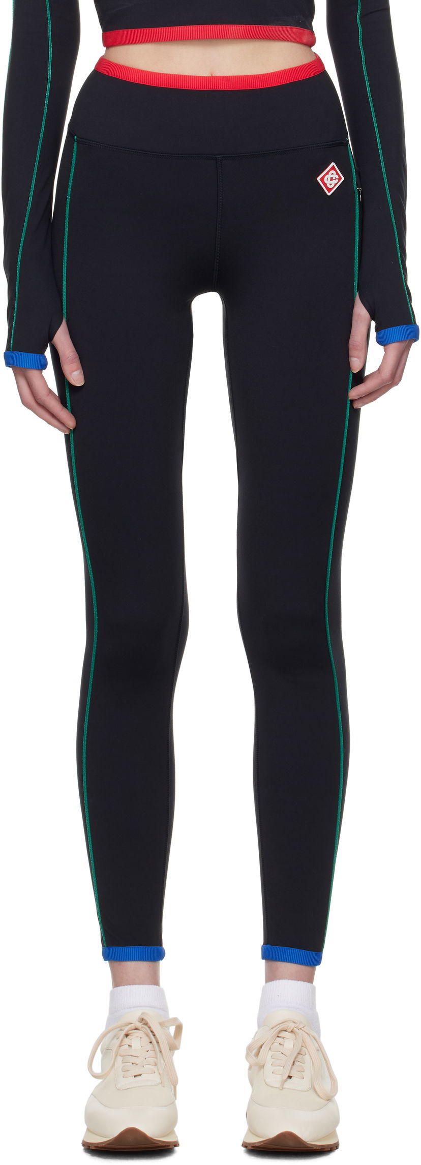 Pajkice Casablanca Casablanca Contrast Trim Sport Leggings Črna | WPS25-ACT-028-01