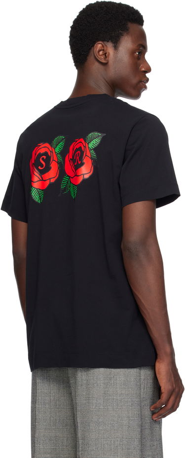 Majica Simone Rocha Simone Rocha Cluster Rose Logo Print T-Shirt Črna | 5195P36P37-M 0569, 2