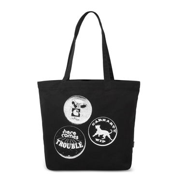 Tote bag Carhartt WIP Black Canvas Tote Bag with Graphic Pins Print Črna | I033975_5, 3