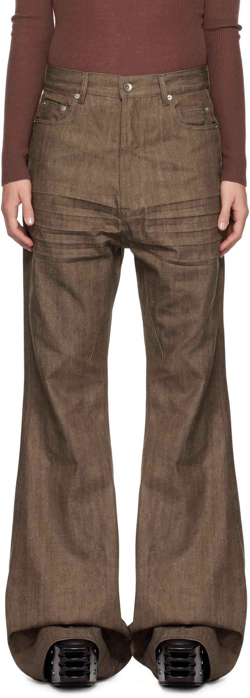 Kavbojke Rick Owens Bootcut Jeans Siva | DU02D2365 DKRAW