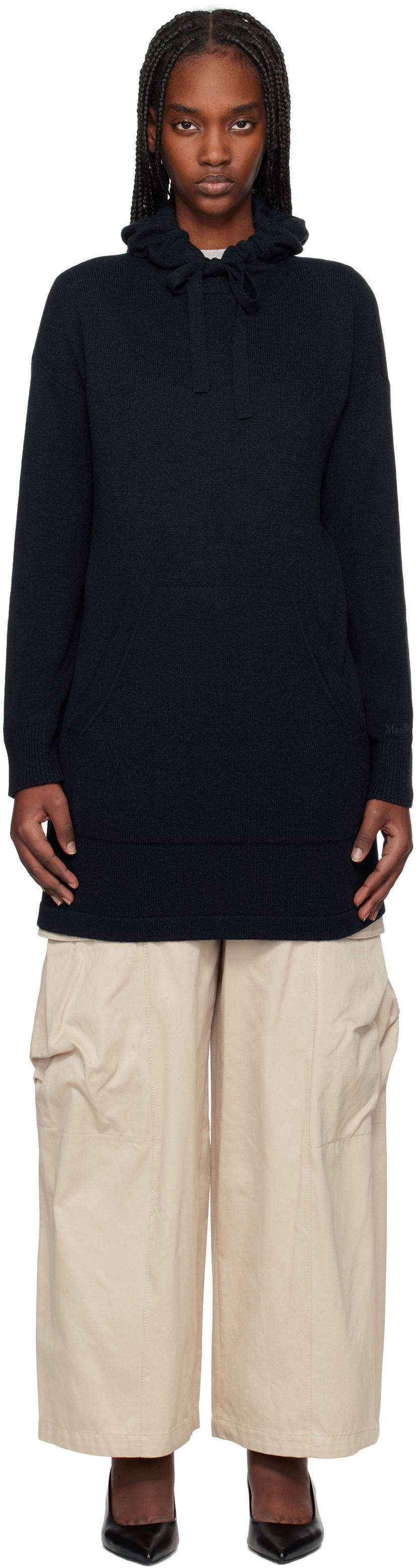 Pulover Max Mara Max Mara Fiaba Hoodie Dress Mornarica | 2519321011600
