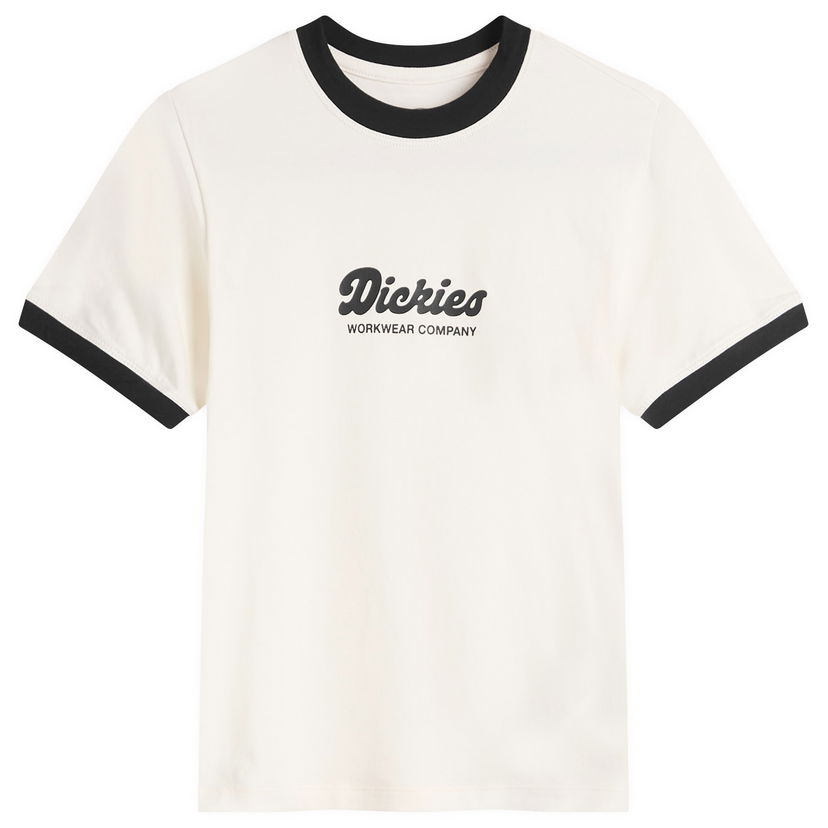 Majica Dickies Women's Lewistown Ringer T-Shirt, Size Large Bela | DK0A4Z8IC481