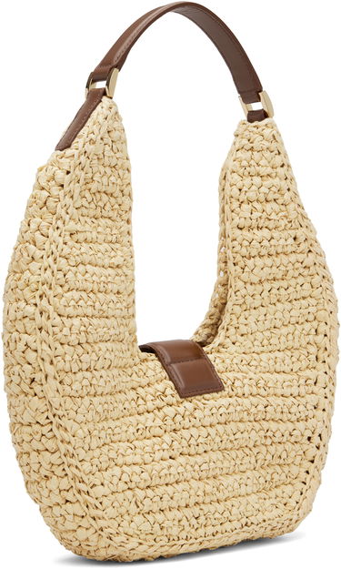 Torba za čez ramo Anine Bing ANINE BING Lou Monogram Raffia Shoulder Bag Bež | A-13-11207-NAT1, 2
