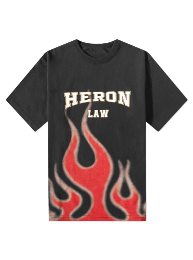 Majica HERON PRESTON Heron Law Flames Tee Črna | HMAA032S23JER0071025